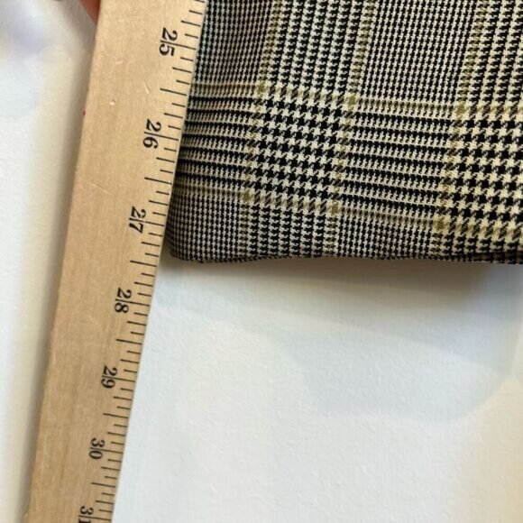 Vintage Gingham Plaid 40L Tall Vintage Wool Blazer Sports Coat Jacket Neutral - Picture 15 of 15